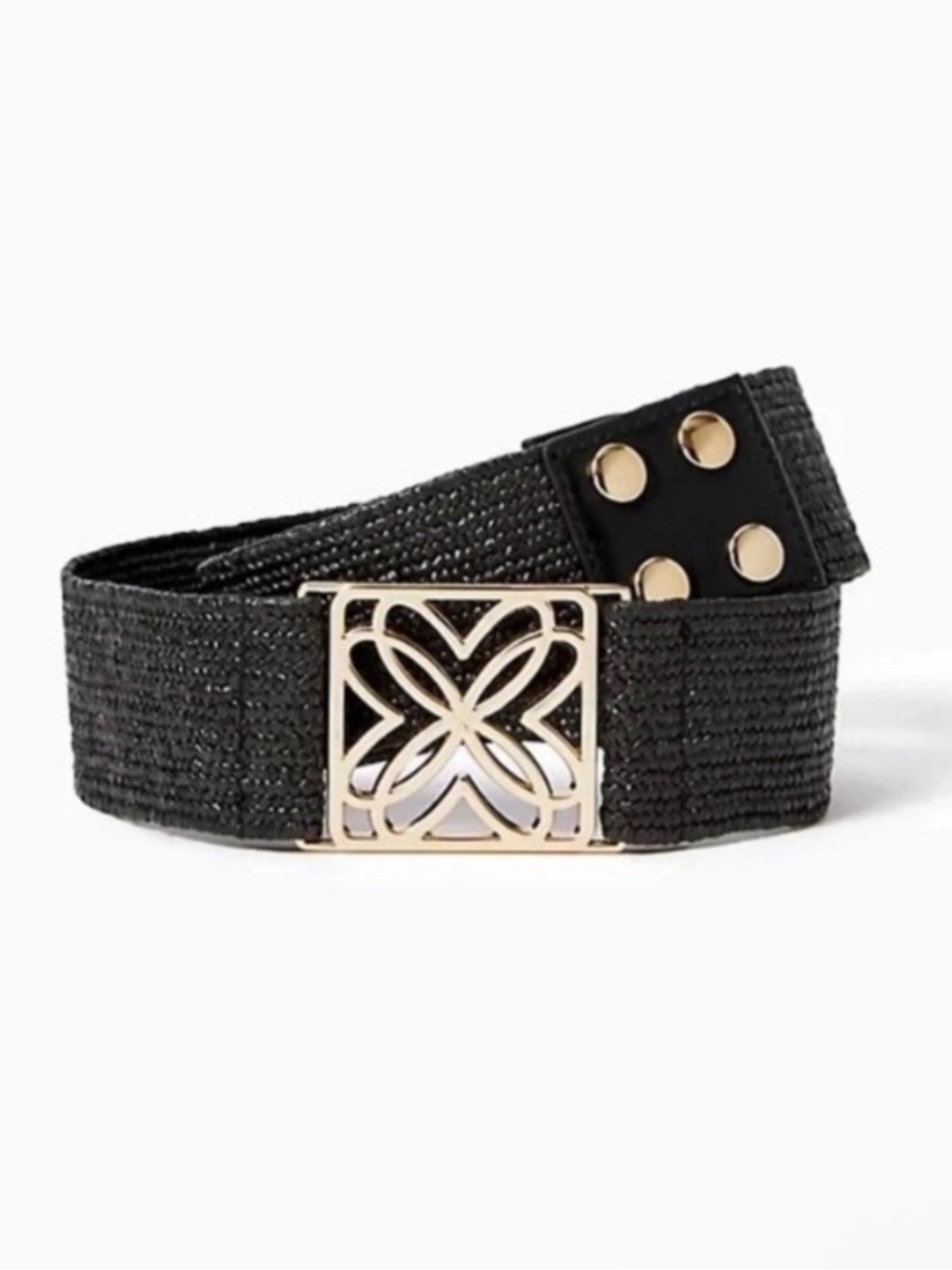 NWT Lilly Pulitzer Arta Belt L/XL Stretch Waist Belt with Gold Filigree Buckle